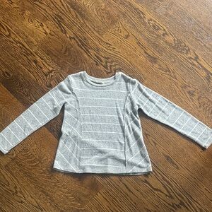 Hayden Girls Gray Striped Long Sleeve Tee